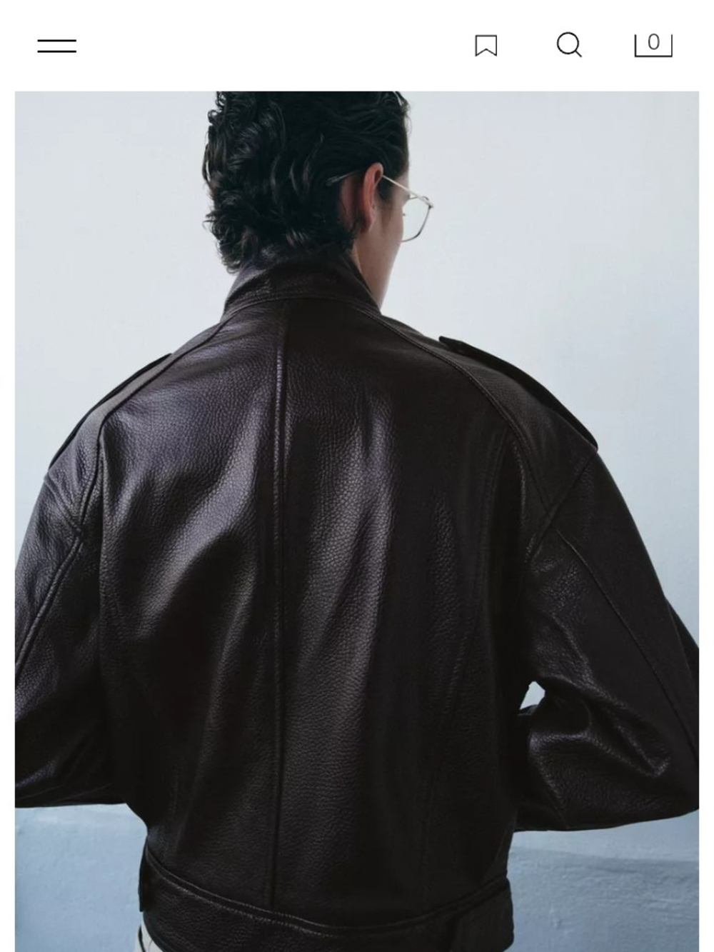 Zara Men Burgundy Leather Bomber Jacket - Picture 3 of 9